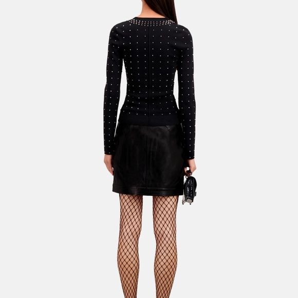 🖤🌟 NWT The Kooples Stud-Embellished Stretch-Knit Sweater | Rock Chic Essential - Picture 5 of 12